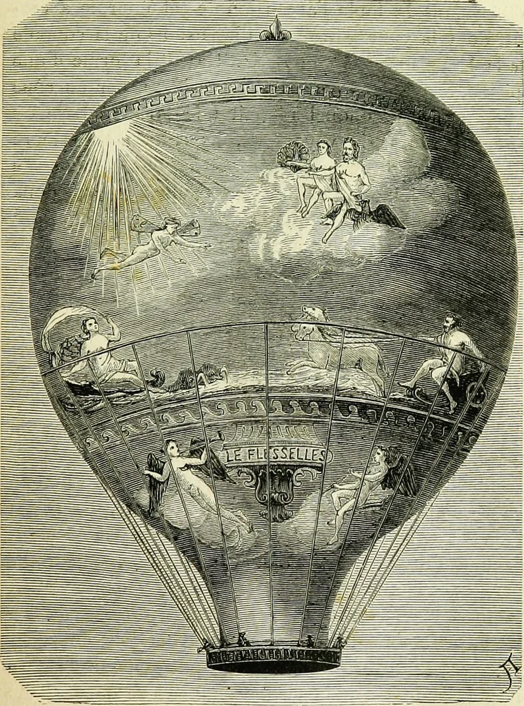 An illustration from Les aérostats, 1887, leaf 38