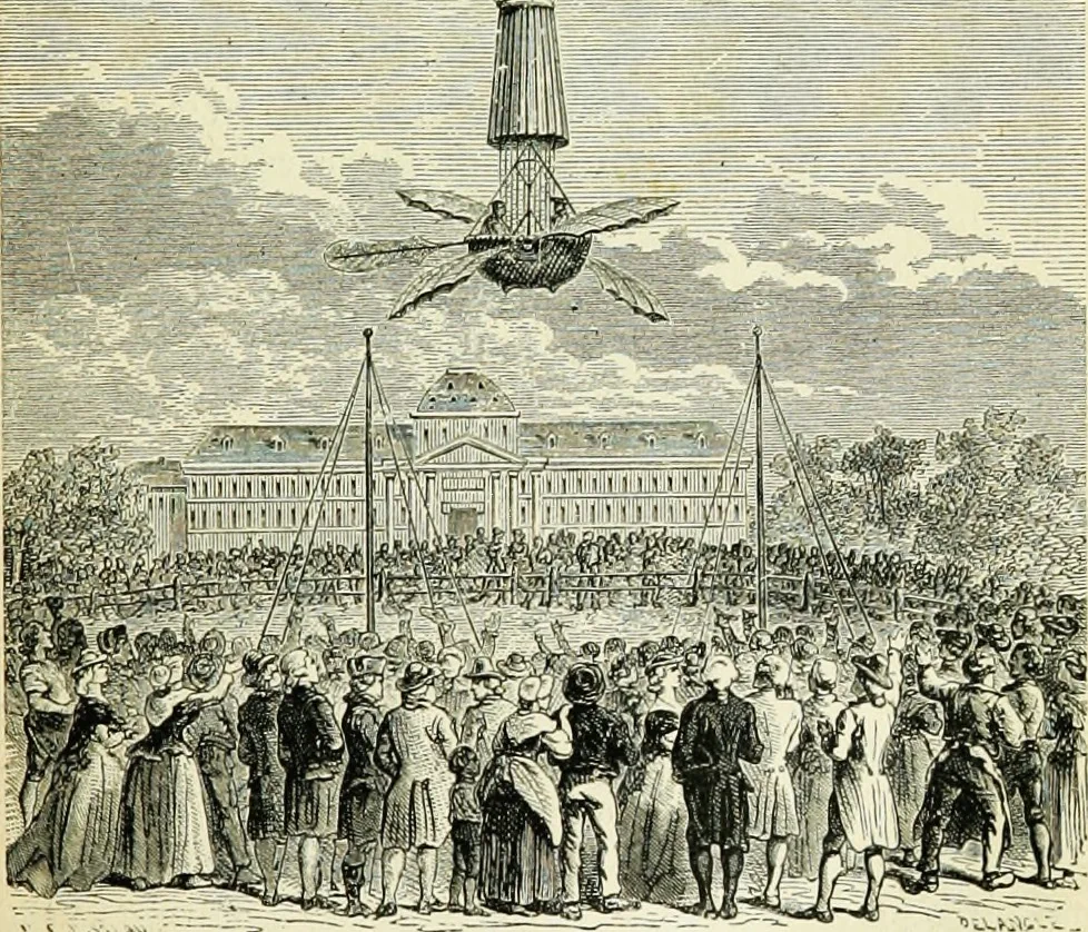 An illustration from Les aérostats, 1887, leaf 46