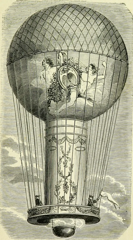 An illustration from Les aérostats, 1887, leaf 68