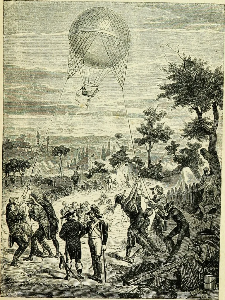 An illustration from Les aérostats, 1887, leaf 86