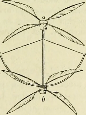 An illustration from La navigation aérienne : l'aviation et la direction des aérostats dans les temps anciens et modernes, 1886, leaf 122