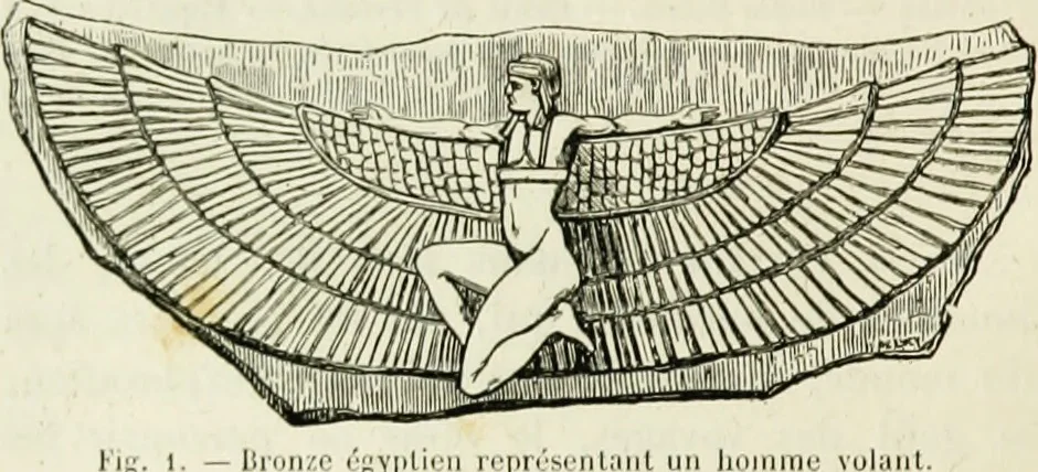 An illustration from La navigation aérienne : l'aviation et la direction des aérostats dans les temps anciens et modernes, 1886, leaf 15