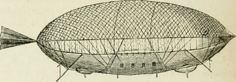 An illustration from La navigation aérienne : l'aviation et la direction des aérostats dans les temps anciens et modernes, 1886, leaf 209