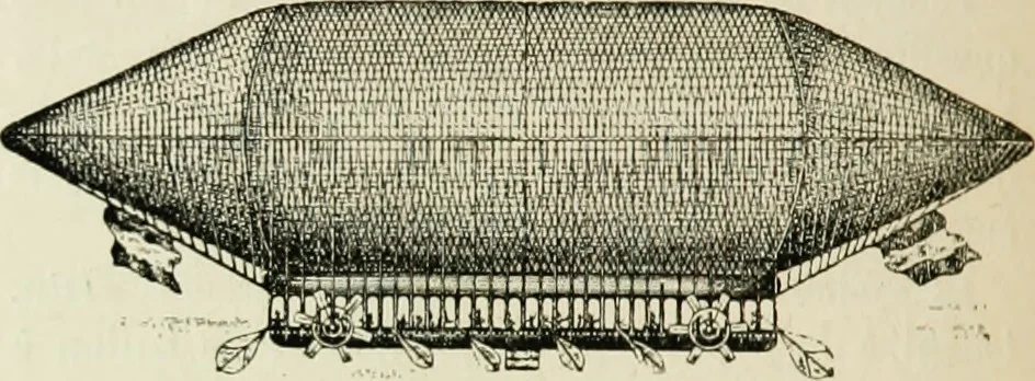 An illustration from La navigation aérienne : l'aviation et la direction des aérostats dans les temps anciens et modernes, 1886, leaf 239