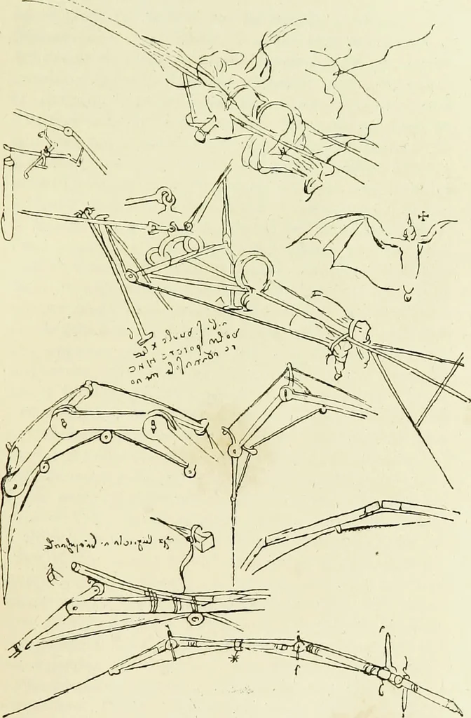 An illustration from La navigation aérienne : l'aviation et la direction des aérostats dans les temps anciens et modernes, 1886, leaf 32