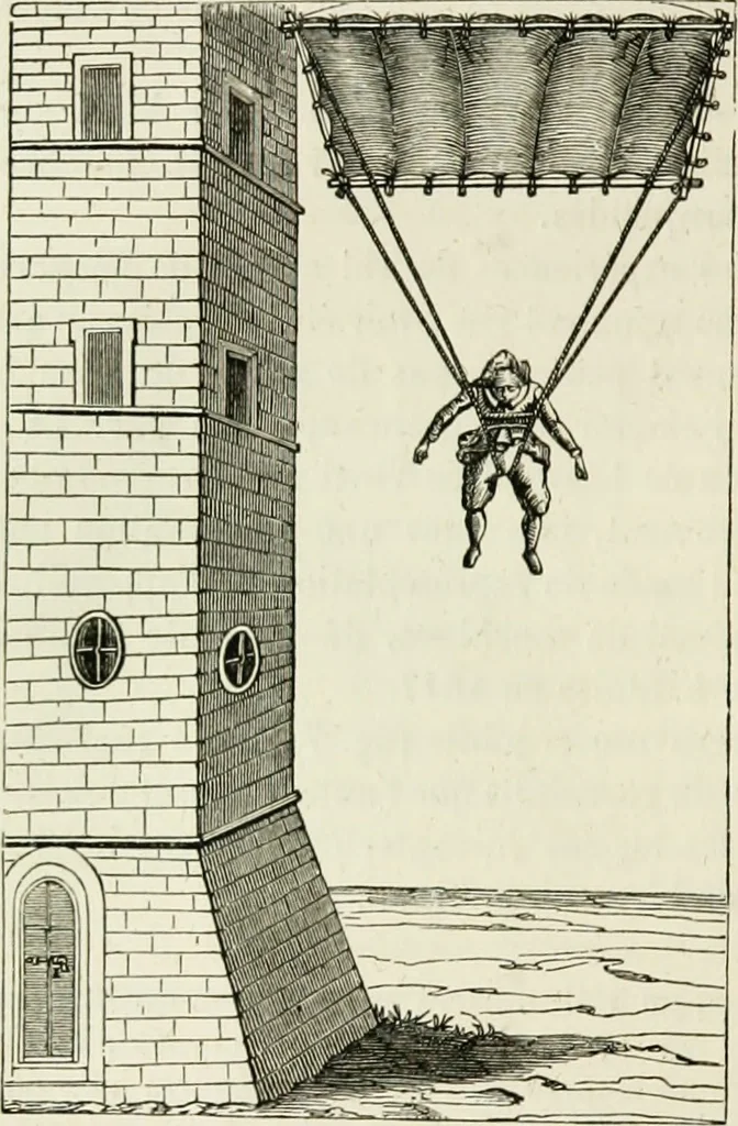An illustration from La navigation aérienne : l'aviation et la direction des aérostats dans les temps anciens et modernes, 1886, leaf 39