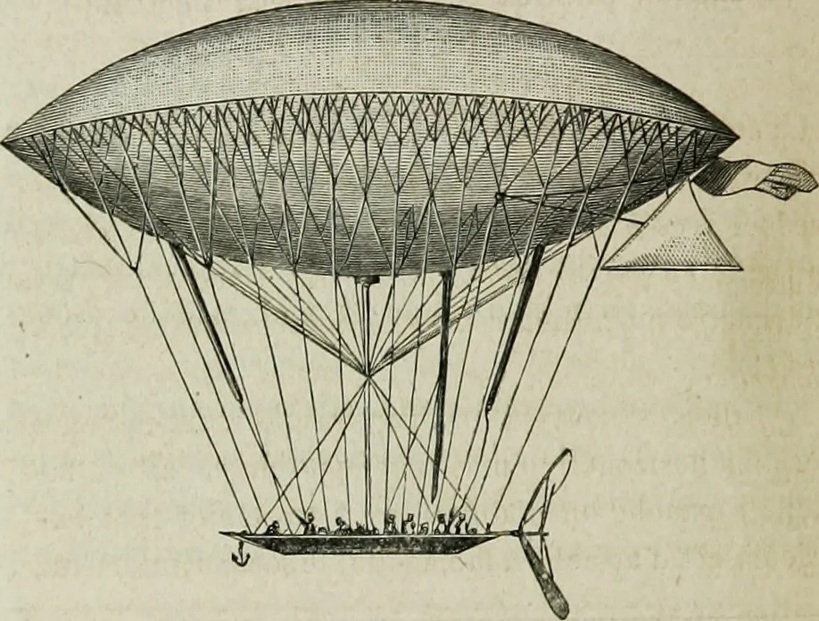An illustration from Les ballons dirigeables : expériences de m. Henri Giffard en 1852 et en 1855 et de m. Dupuy de Lôme en 1872, 1872, leaf 29