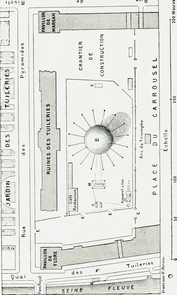 An illustration from Le grand ballon captif à vapeur de M. Henry Giffard : cour des Tuileries--Paris, 1878, 1878, leaf 19