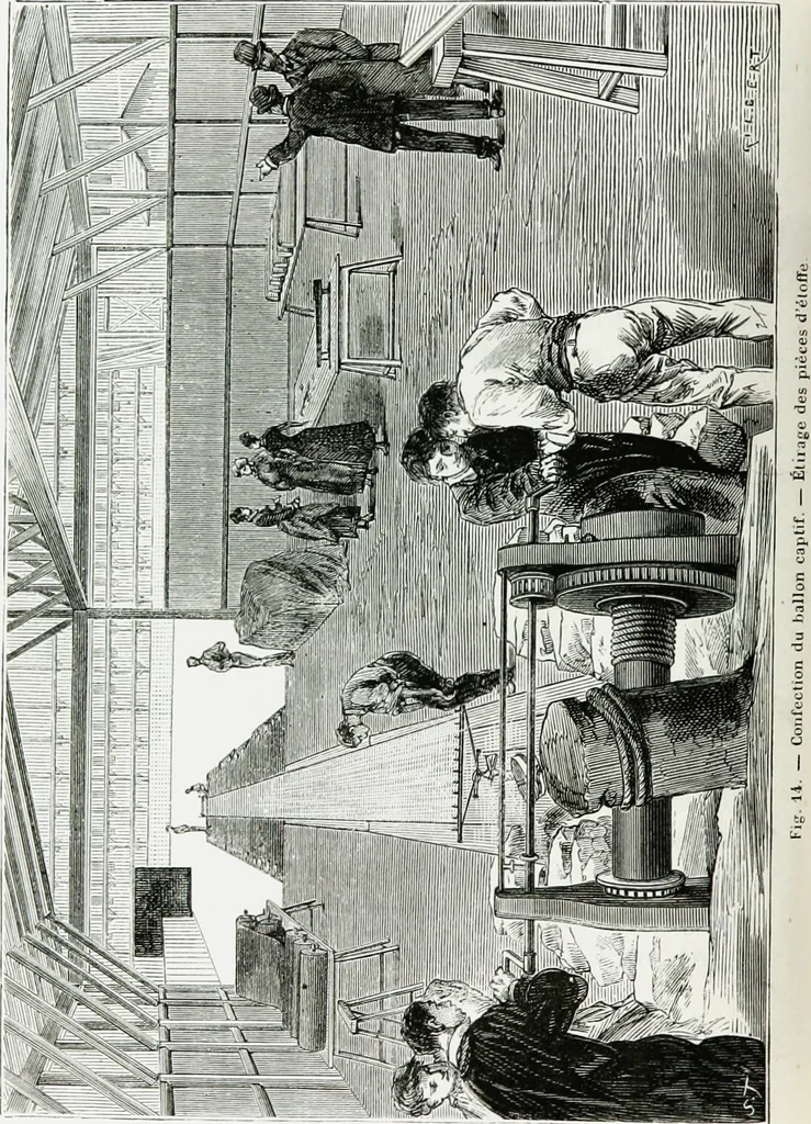 An illustration from Le grand ballon captif à vapeur de M. Henry Giffard : cour des Tuileries--Paris, 1878, 1878, leaf 45
