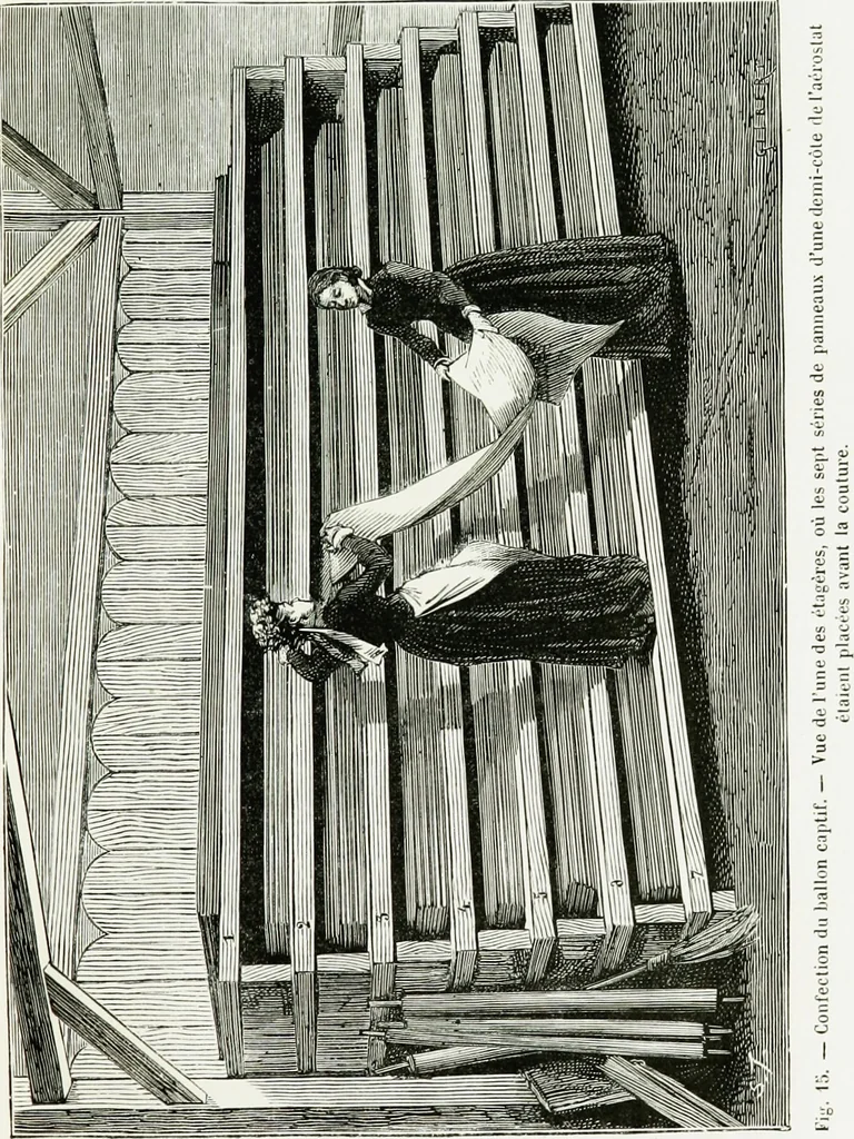 An illustration from Le grand ballon captif à vapeur de M. Henry Giffard : cour des Tuileries--Paris, 1878, 1878, leaf 46