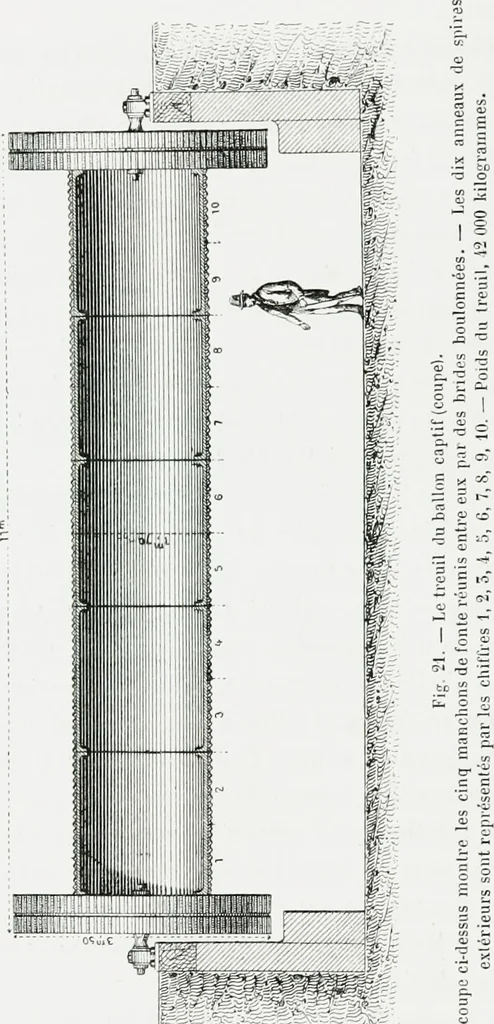 An illustration from Le grand ballon captif à vapeur de M. Henry Giffard : cour des Tuileries--Paris, 1878, 1878, leaf 65