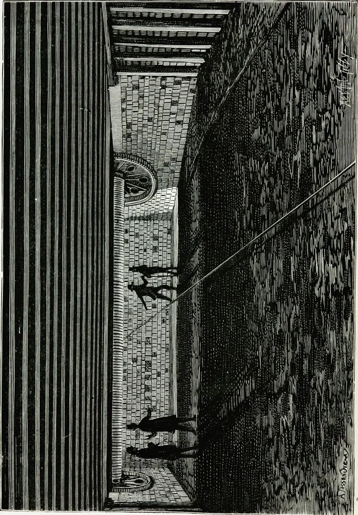An illustration from Le grand ballon captif à vapeur de M. Henry Giffard : cour des Tuileries--Paris, 1878, 1878, leaf 81