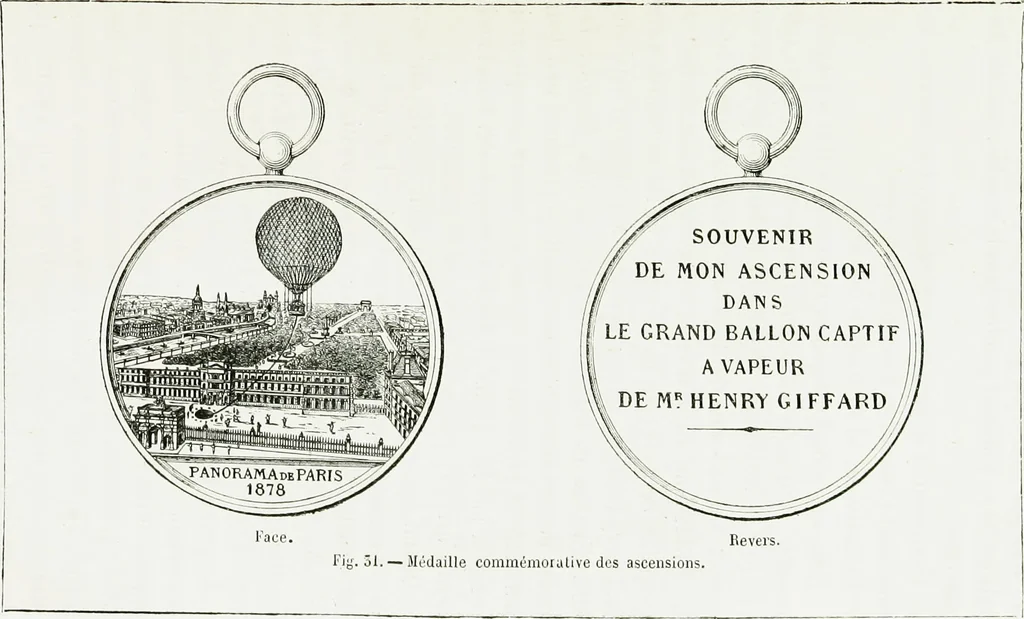 An illustration from Le grand ballon captif à vapeur de M. Henry Giffard : cour des Tuileries--Paris, 1878, 1878, leaf 86