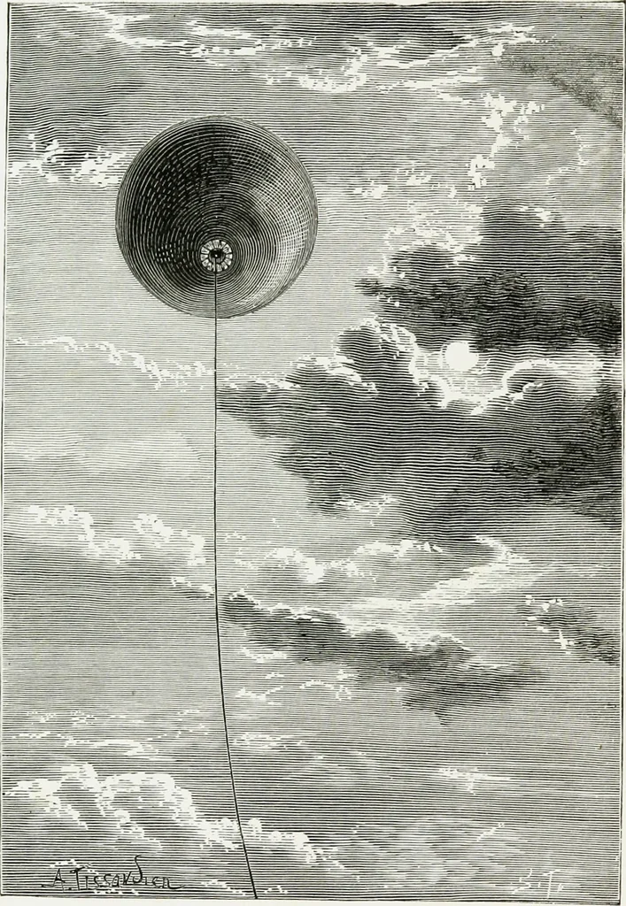 An illustration from Le grand ballon captif à vapeur de M. Henry Giffard : cour des Tuileries--Paris, 1878, 1878, leaf 9