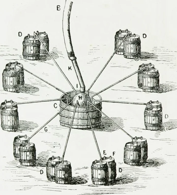 An illustration from Le grand ballon captif à vapeur de M. Henry Giffard : cour des Tuileries--Paris, 1878, 1878, leaf 99