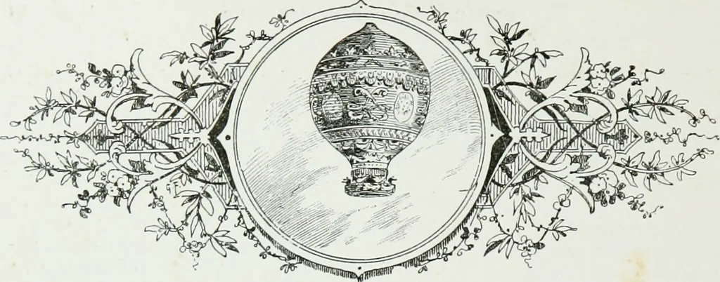 An illustration from Bibliographie aéronautique : catalogue de livres d'histoire, de science, de voyages et de fantaisie, traitant de la navigation aérienne ou des aérostats, 1887, leaf 13