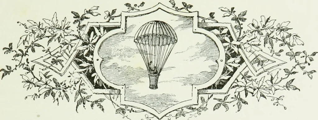 An illustration from Bibliographie aéronautique : catalogue de livres d'histoire, de science, de voyages et de fantaisie, traitant de la navigation aérienne ou des aérostats, 1887, leaf 48