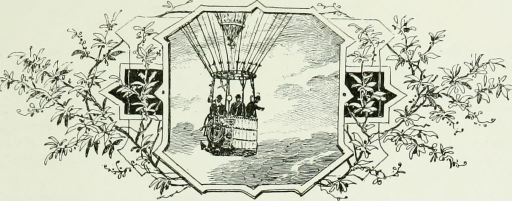 An illustration from Bibliographie aéronautique : catalogue de livres d'histoire, de science, de voyages et de fantaisie, traitant de la navigation aérienne ou des aérostats, 1887, leaf 54