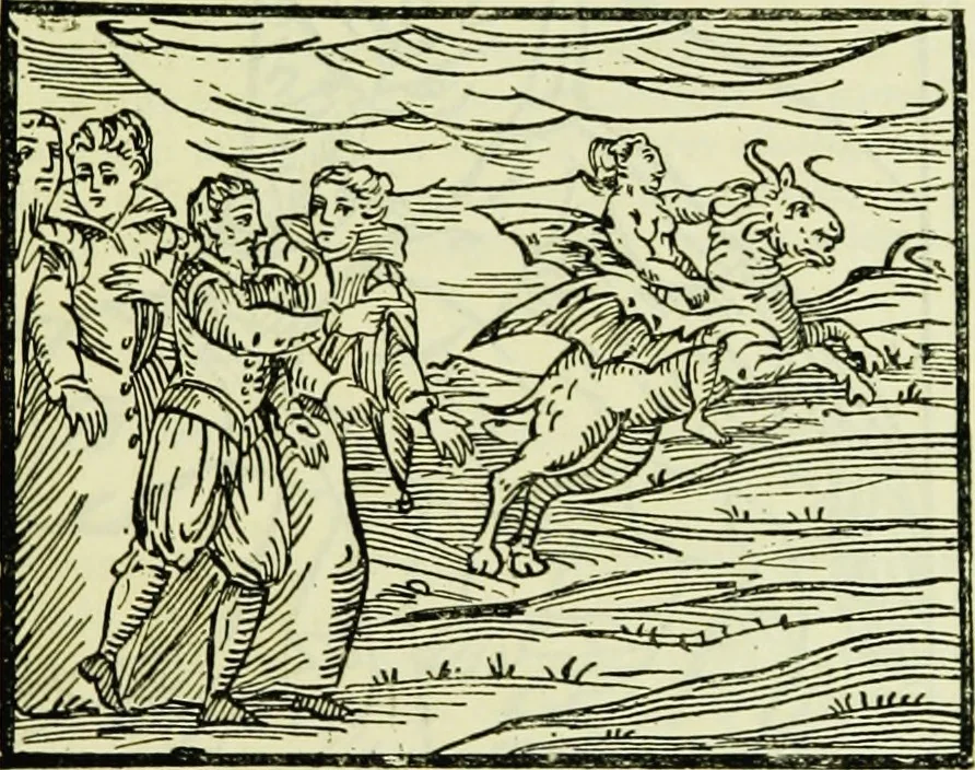 An illustration from Le sabbat de sorciers, 1890, leaf 12