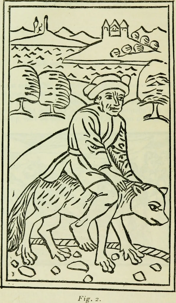 An illustration from Le sabbat de sorciers, 1890, leaf 13