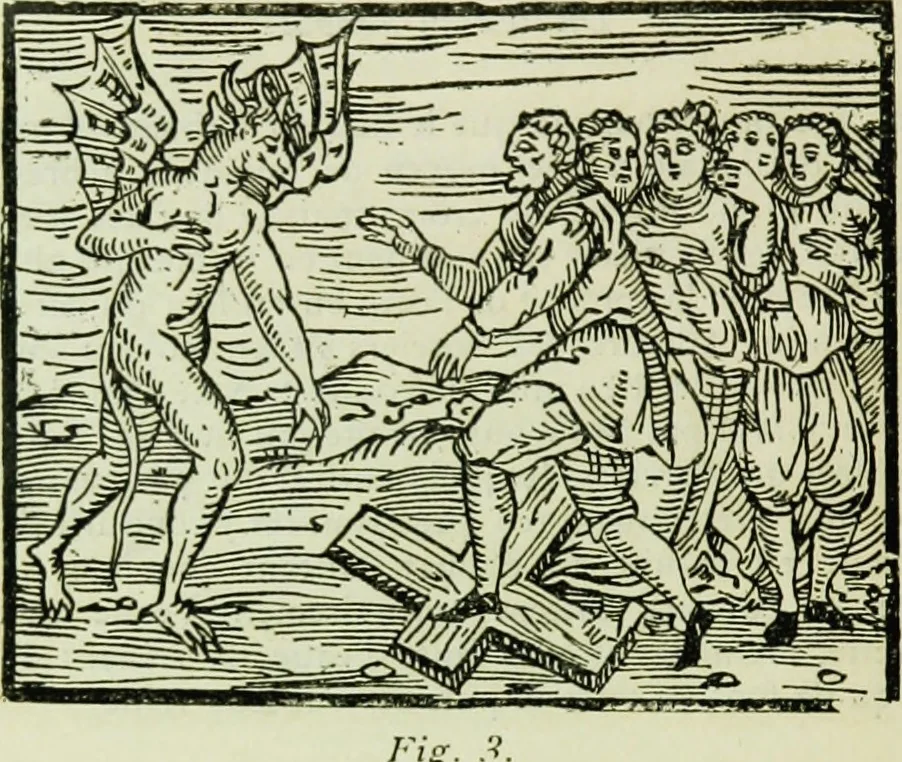 An illustration from Le sabbat de sorciers, 1890, leaf 17