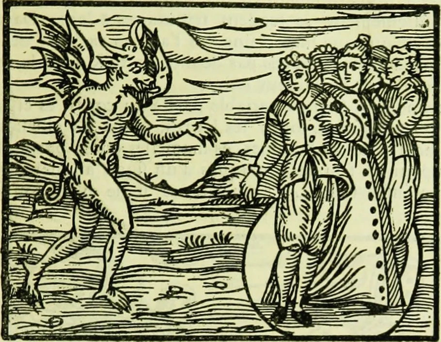 An illustration from Le sabbat de sorciers, 1890, leaf 20