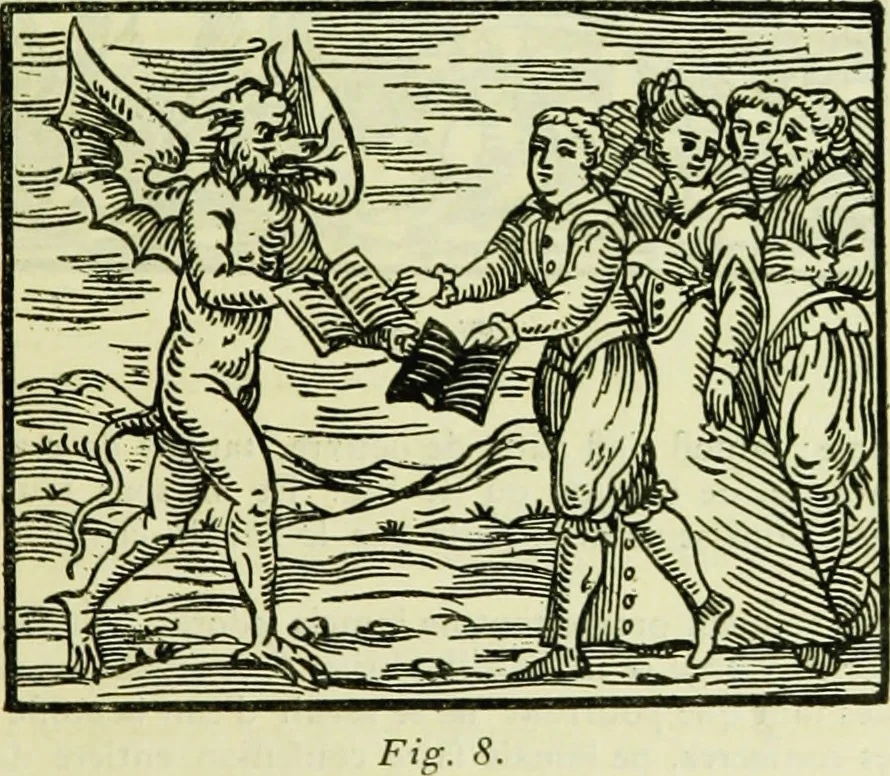 An illustration from Le sabbat de sorciers, 1890, leaf 20