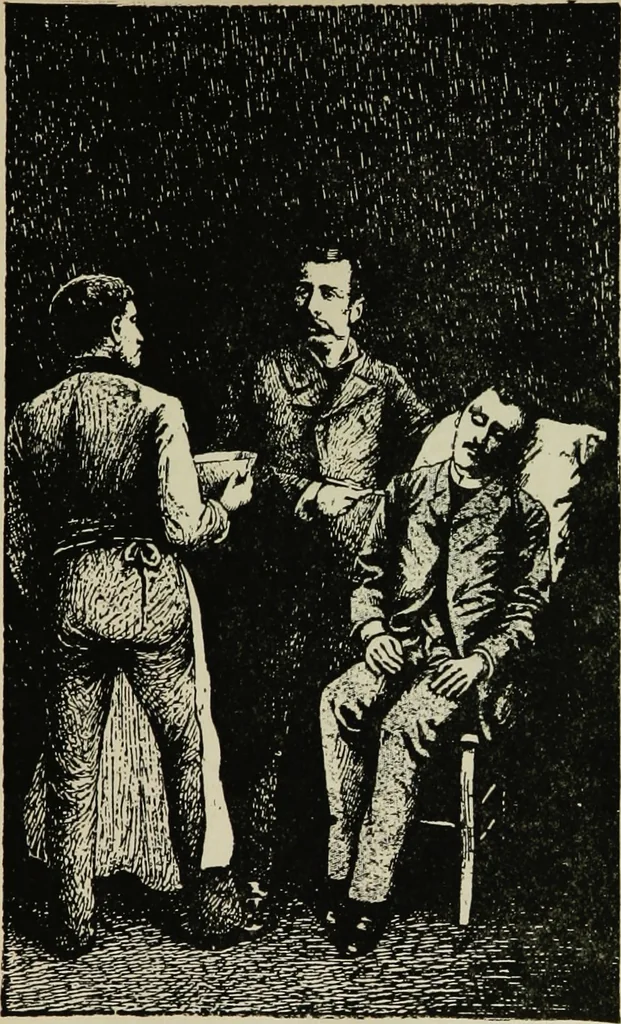 An illustration from Complete hypnotism, mesmerism, mind-reading and spiritualism : how to hypnotize, being an exhaustive and practical system of method, application and use, 1903, leaf 104