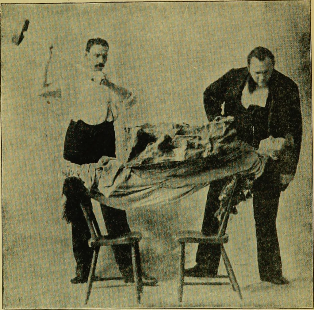 An illustration from Complete hypnotism, mesmerism, mind-reading and spiritualism : how to hypnotize, being an exhaustive and practical system of method, application and use, 1903, leaf 5