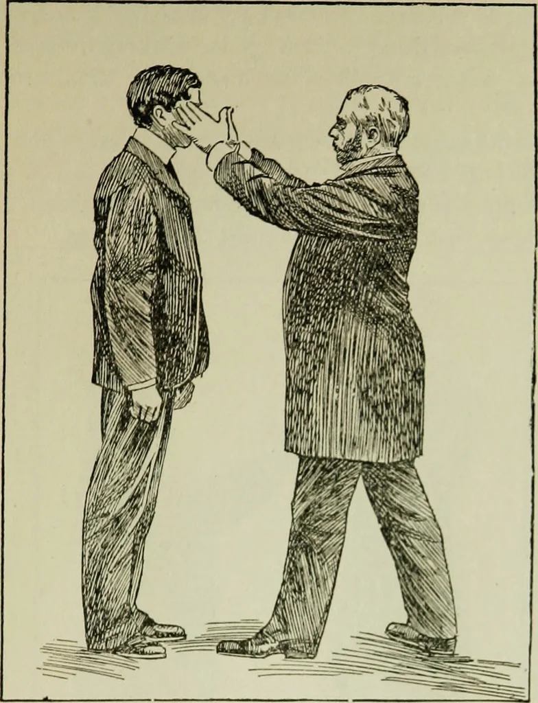 An illustration from Hypnotism and hynotic suggestion; a treatise on the uses and possibilities of hynotism, suggestion and allied phenomena, 1900, leaf 60