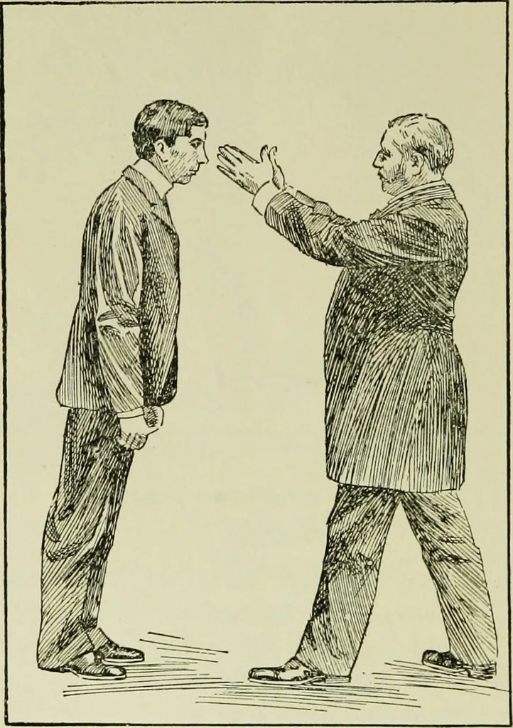 An illustration from Hypnotism and hynotic suggestion; a treatise on the uses and possibilities of hynotism, suggestion and allied phenomena, 1900, leaf 61