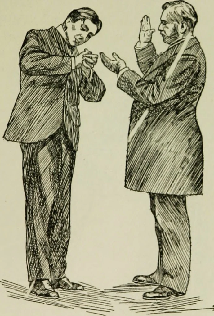An illustration from Hypnotism and hynotic suggestion; a treatise on the uses and possibilities of hynotism, suggestion and allied phenomena, 1900, leaf 64