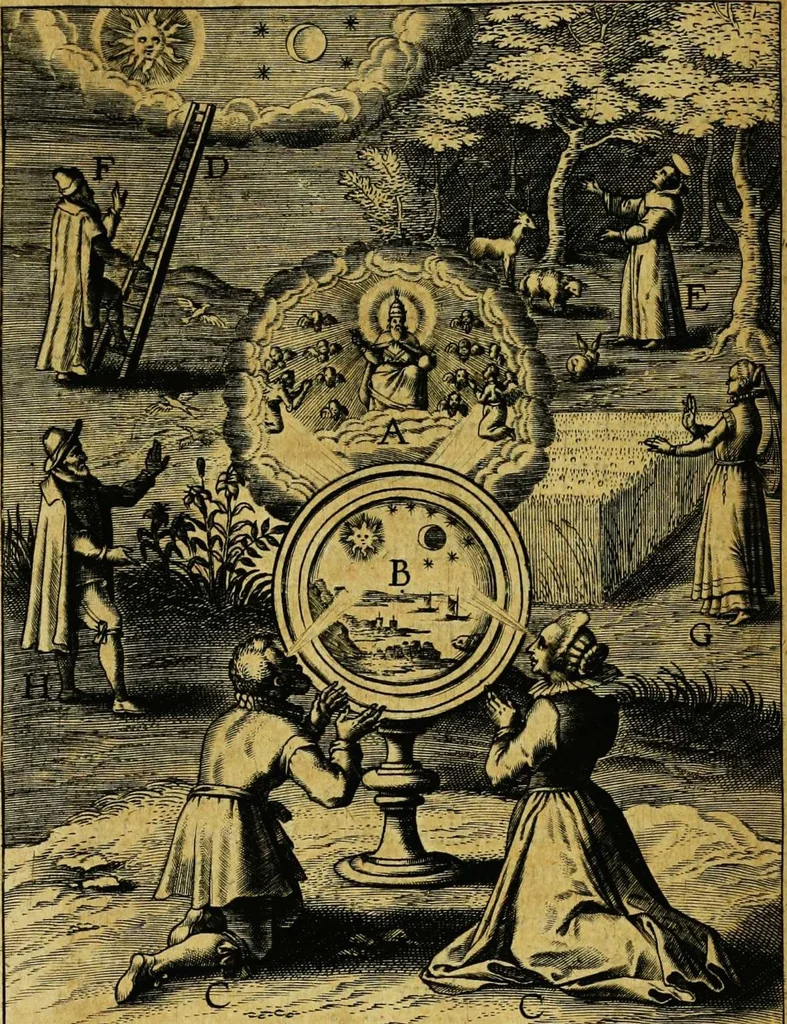 An illustration from Duodecim specula deum aliquando videre desideranti concinnata, 1610, leaf 116