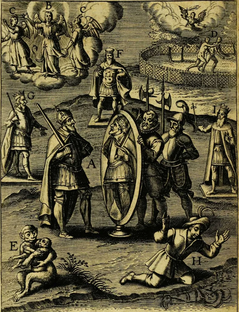 An illustration from Duodecim specula deum aliquando videre desideranti concinnata, 1610, leaf 60