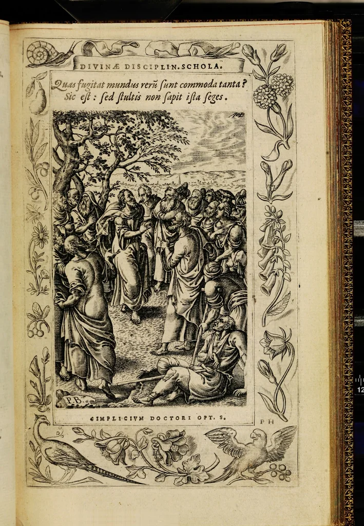 An illustration from Humanae salutis monumenta, 1571, leaf 105