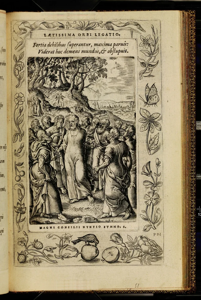 An illustration from Humanae salutis monumenta, 1571, leaf 107