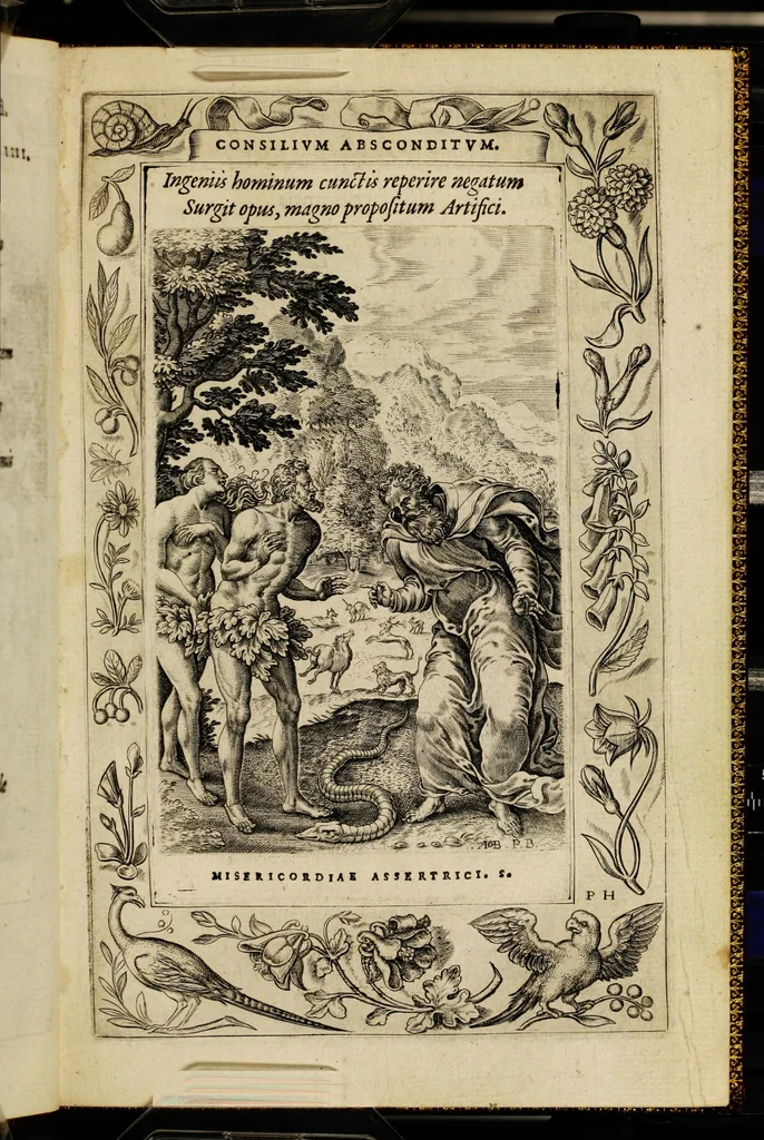 An illustration from Humanae salutis monumenta, 1571, leaf 19