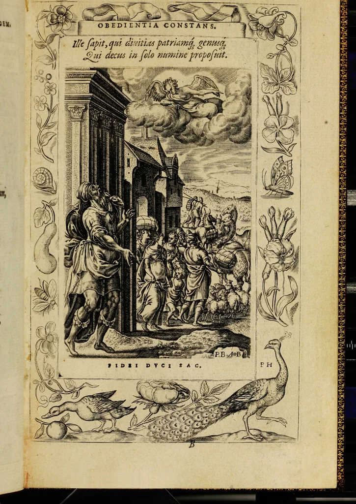 An illustration from Humanae salutis monumenta, 1571, leaf 23