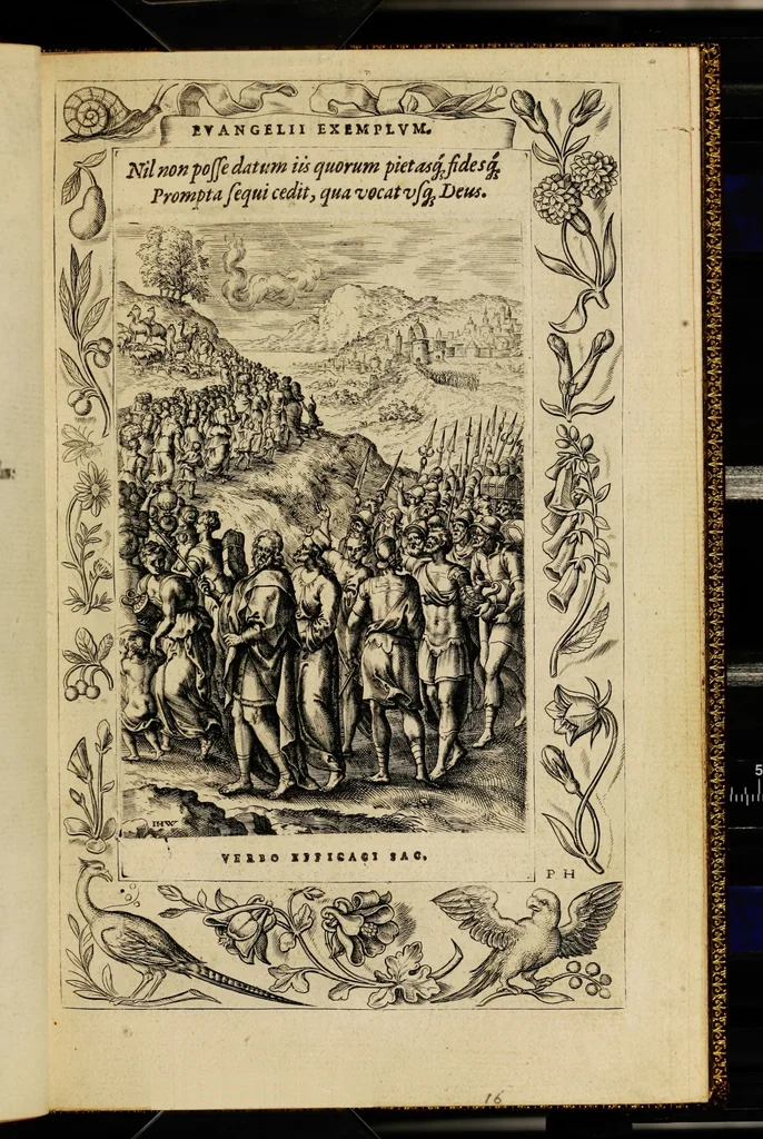 An illustration from Humanae salutis monumenta, 1571, leaf 37