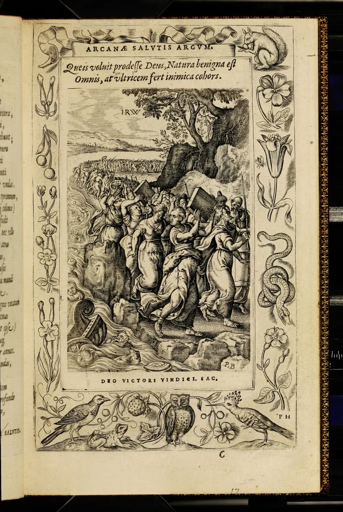 An illustration from Humanae salutis monumenta, 1571, leaf 39