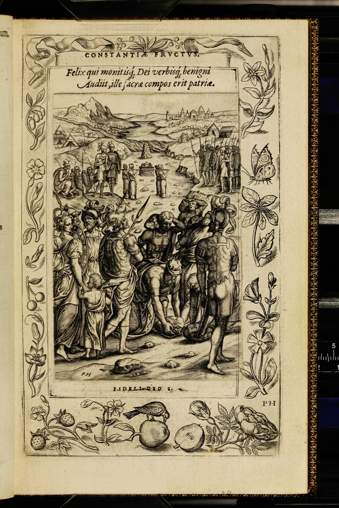 An illustration from Humanae salutis monumenta, 1571, leaf 45
