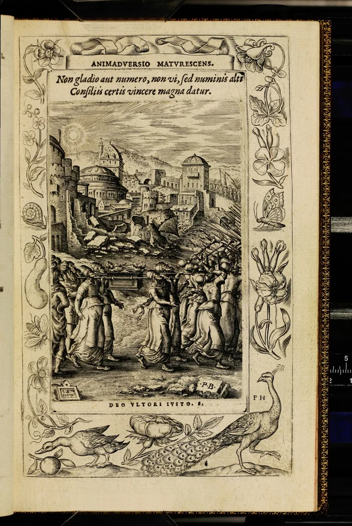 An illustration from Humanae salutis monumenta, 1571, leaf 47