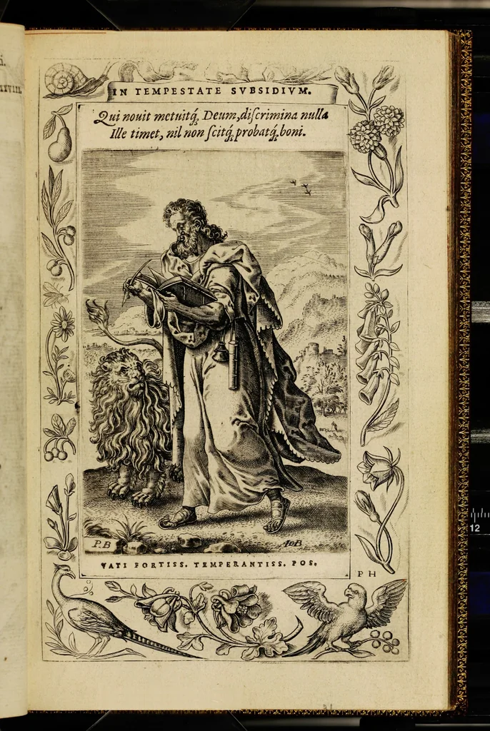 An illustration from Humanae salutis monumenta, 1571, leaf 67