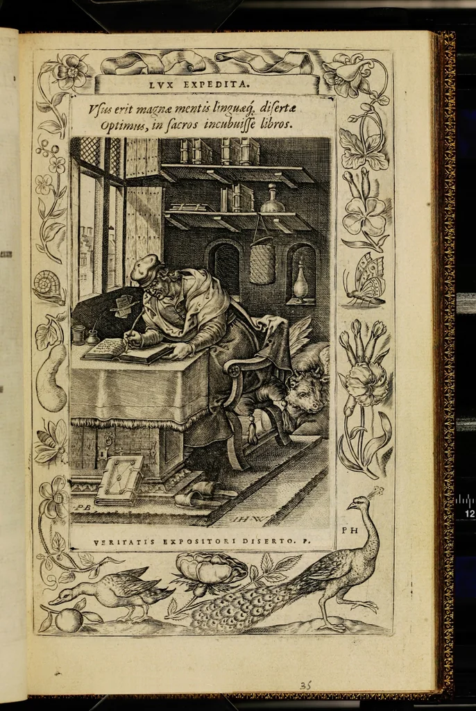 An illustration from Humanae salutis monumenta, 1571, leaf 75