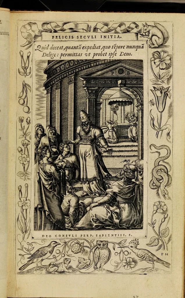 An illustration from Humanae salutis monumenta, 1571, leaf 79
