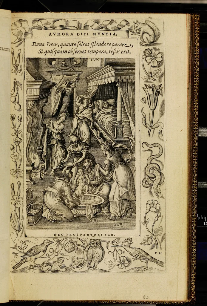 An illustration from Humanae salutis monumenta, 1571, leaf 85