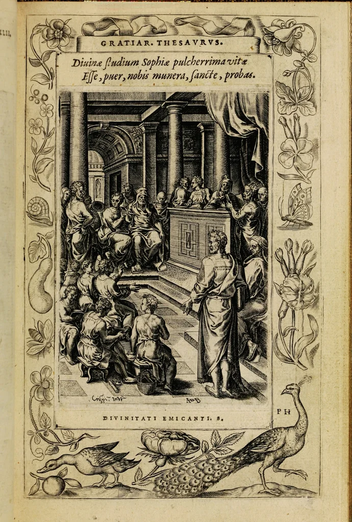 An illustration from Humanae salutis monumenta, 1571, leaf 95