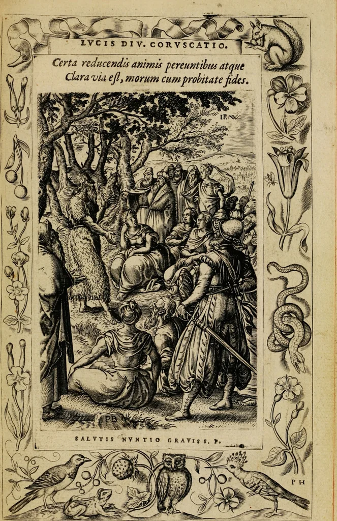 An illustration from Humanae salutis monumenta, 1571, leaf 97