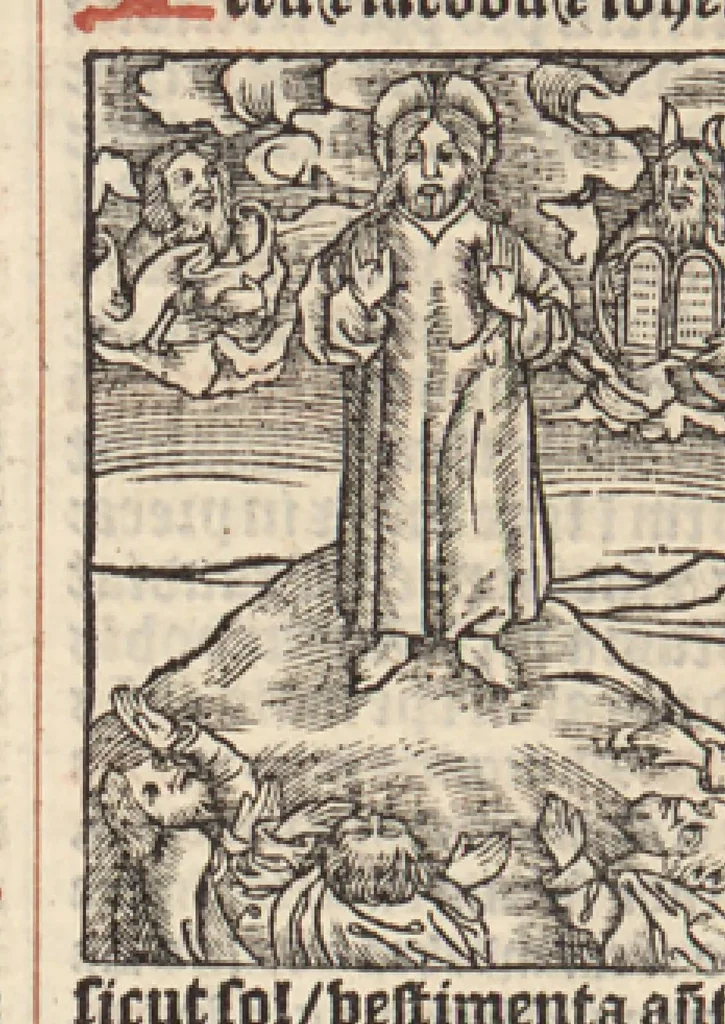 An illustration from Missale ad sacrosancte Constantiensis ecclesie usum nunc cum variis additamentis et in fine devotis missis cum vel sequentiis ante hac nusque visis elimatissime impressum. Novissime quoque Rothomagi cum appropriatis vuilibet hystoriis. Consummatum anno Domini virtutum conditorisque mundi millesimo quingentesimo. xxiiii. Die quarta mensis octobris., 1524, leaf 83