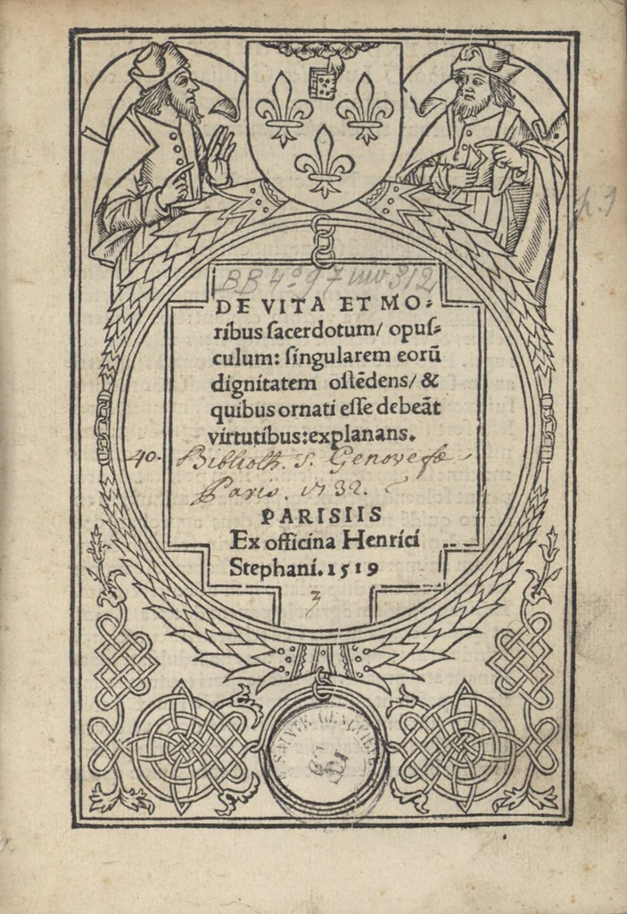An illustration from De vita et moribus sacerdotum opusculum : singularem eorum dignitatem ostendens & quibus ornati esse debeant virtutibus : explanans., 1519, leaf 6